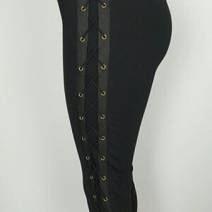 Women's Leggings  Side Lace Up Black Leggings Western, Rodeo